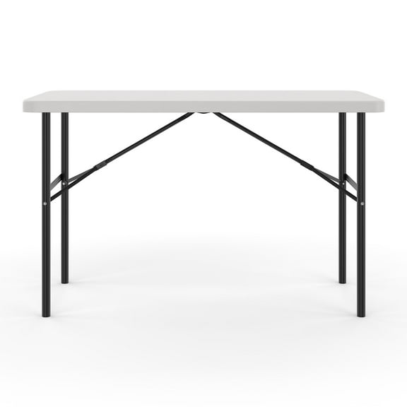 Staples 4' x 24" Heavy Duty Plastic Folding Table White Granite (79203/54406)
