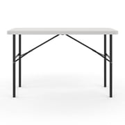 Staples 4 x 24" Heavy Duty Plastic Folding Table White Granite 79203/54406