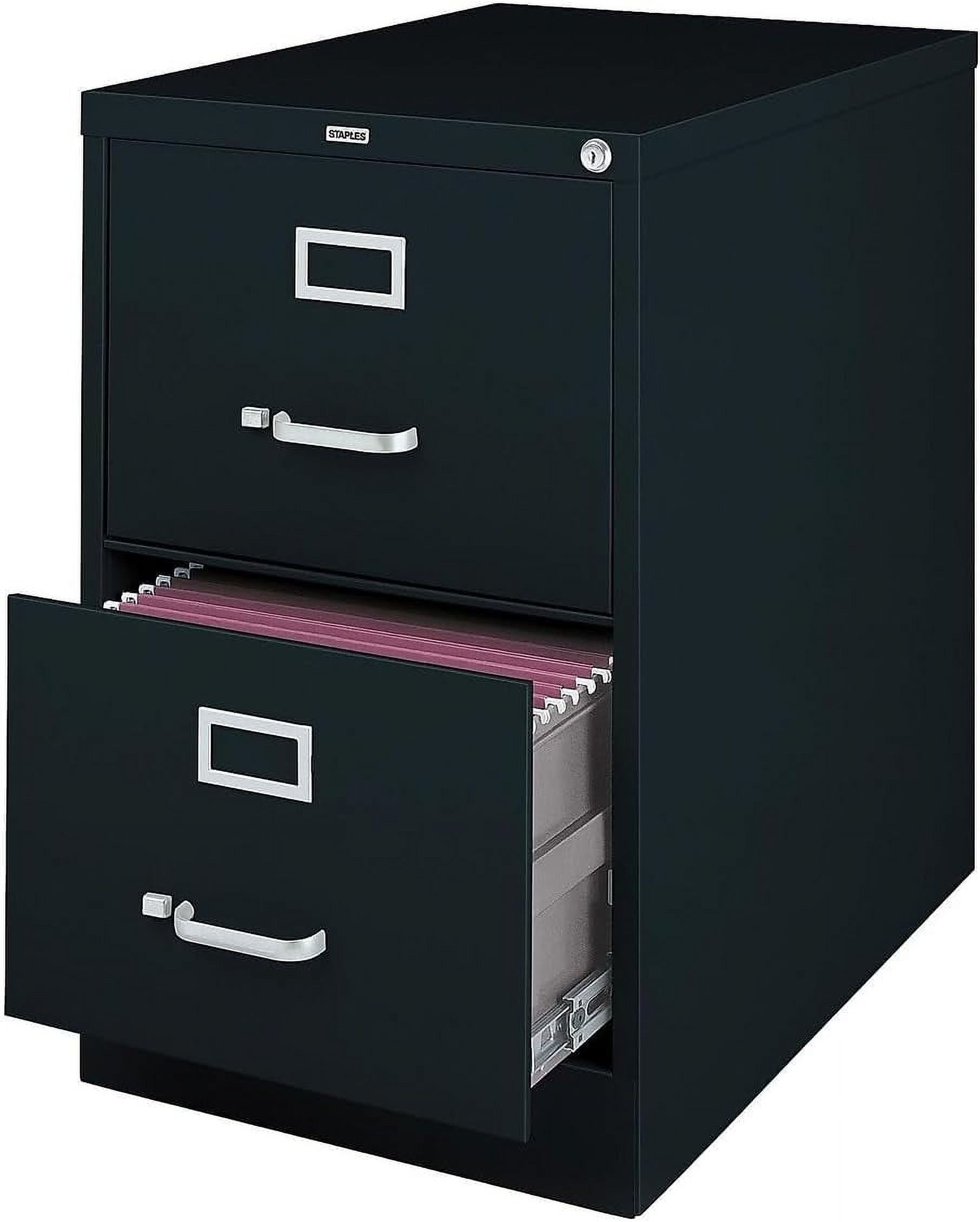 Staples 489538 2Drawer Legal Size Vertical File Black (26.5