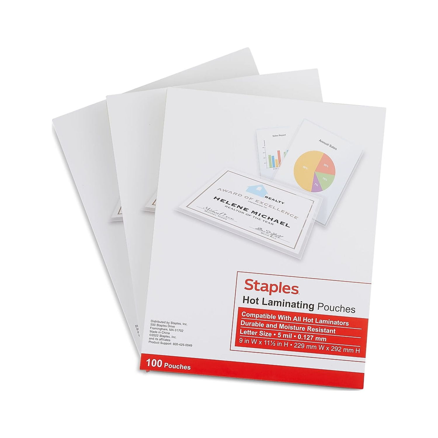 Staples Thermal Laminating Pouches, Letter Size, 3 Mil, 50/Pack  (5200507/5200525)