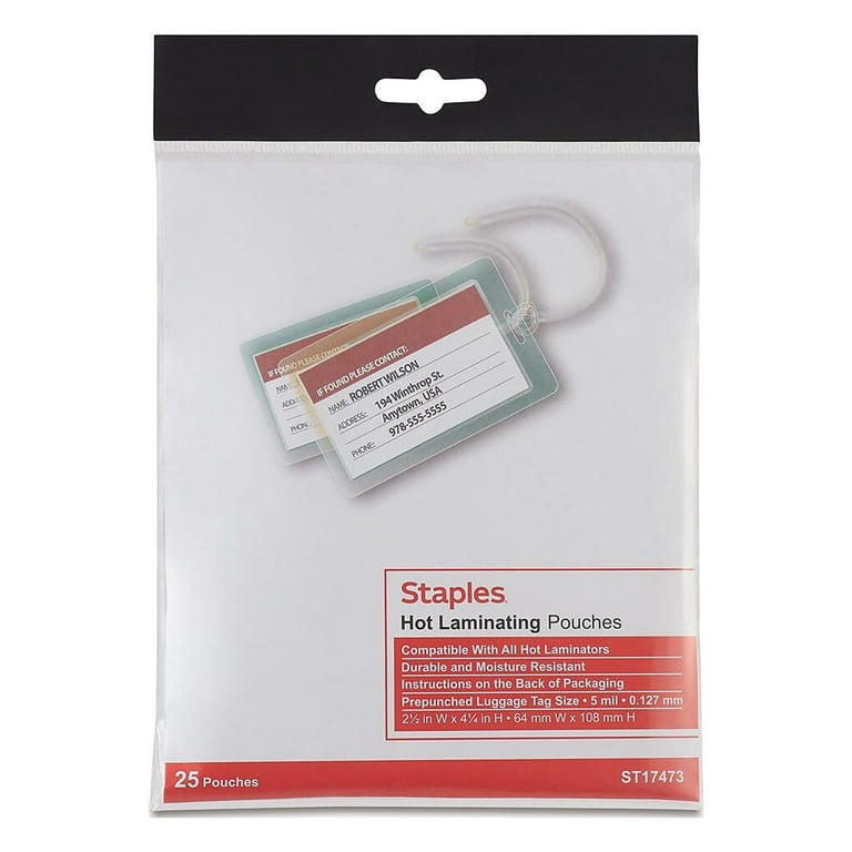 Staples luggage tags clearance
