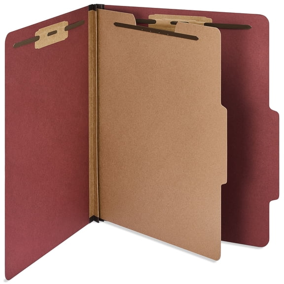 Staples 60% Recycled Heavy Duty Pressboard Classification Folder 1-Divider 2" Expansion Letter Size