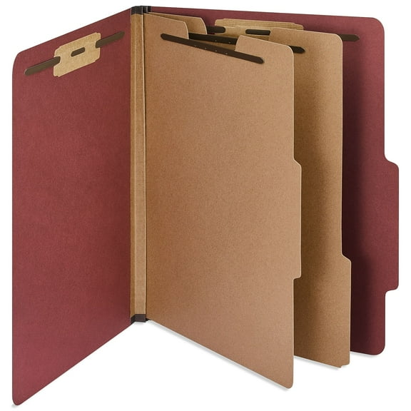 Staples 60% Recycled Heavy Duty Pressboard Classification Folder 2-Dividers 2" Expansion Letter Size