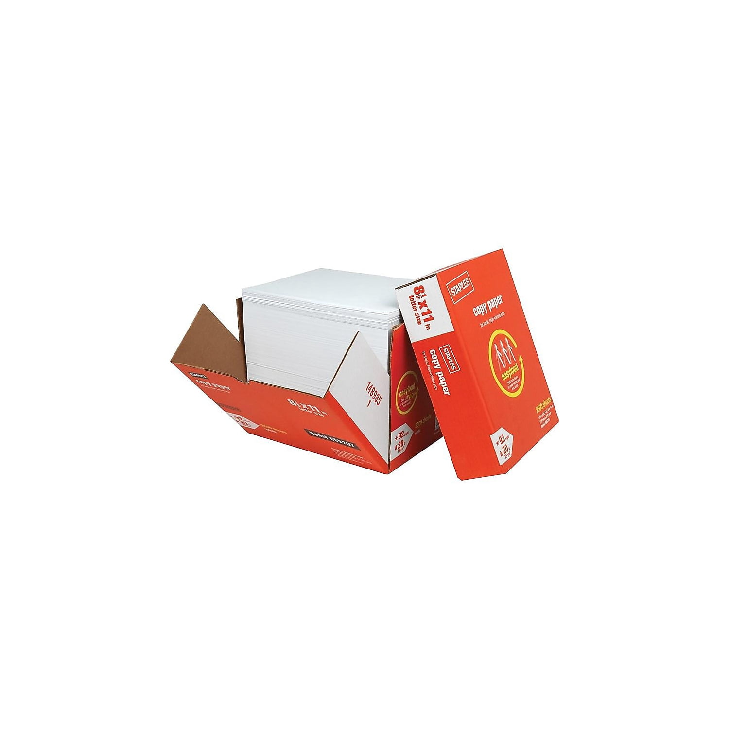 Staples 8.5" x 11" Copy Paper 20 lbs 92 Brightness 2500/Carton (20587 ...