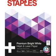 Staples 8.5" x 11" Laser Paper 28 lbs. 98 Brightness 500/Ream (733333)