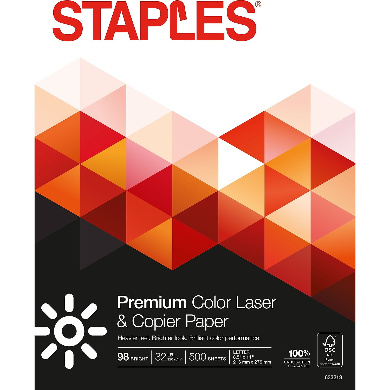 Staples 8.5" x 11" Laser Paper 32 lbs. 98 Brightness 500/RM (85047 / 86047) 633213