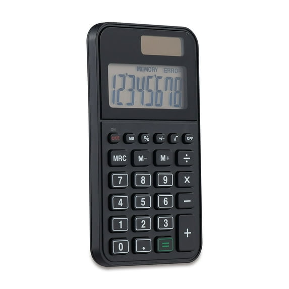 Staples 8-Digit Solar and Battery Basic Pocket Calculator Black 3/Pack ST130-CCVS