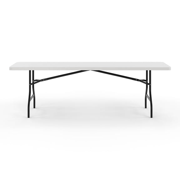Staples 8' x 29" Heavy Duty Plastic Folding Table White Granite (79133)