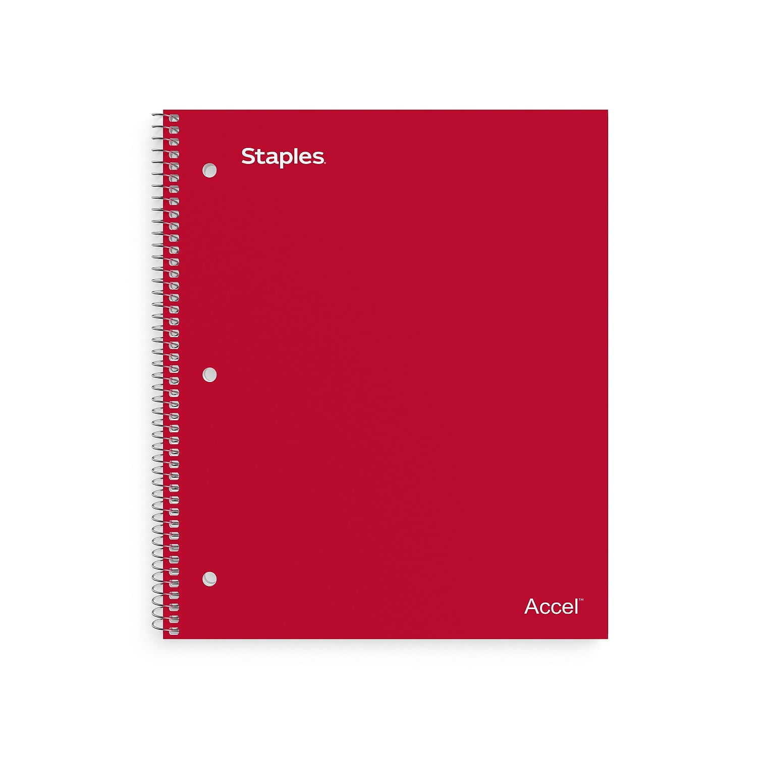 Staples Premium 1-Subject Notebook 8.5" x 11" College Ruled 100 Sheets Red 12 Notebooks/Carton