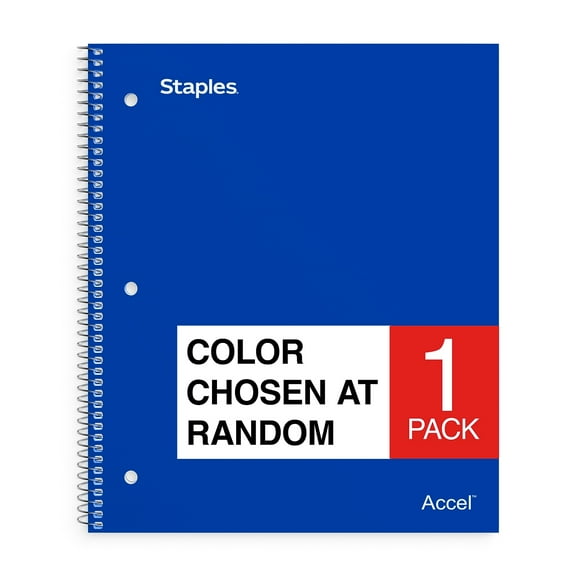 Staples Accel Durable Poly Cover Notebook Graph Ruled 8-1/2" x 11" Assorted 579722