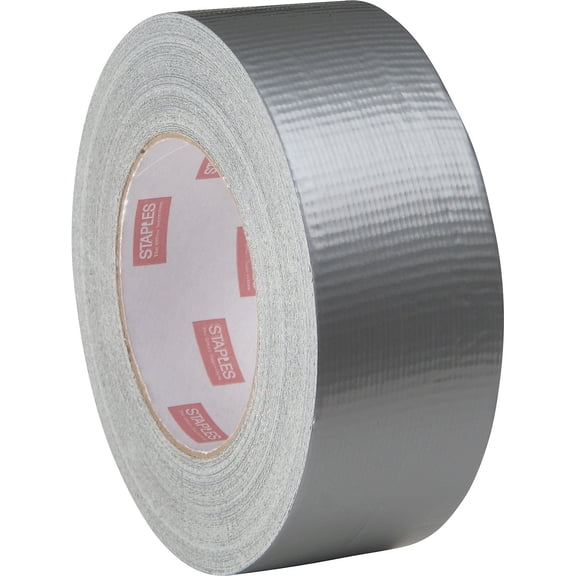 Staples Acrylic Utility Duct Tape Std Grade Silver 2" x 60 yds 1 Rl 468389