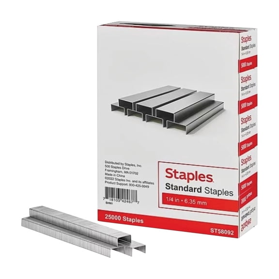 Staples Advantage Tru Red Standard Staples - Pack of 5