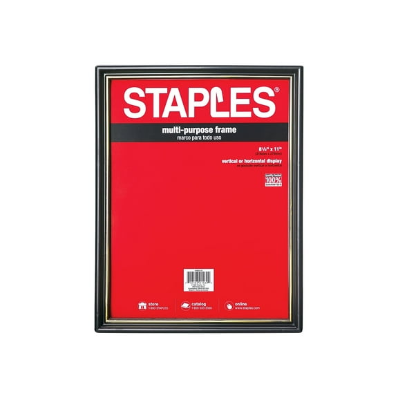 Staples All Purpose 8.5" x 11" Plastic Picture Frames Black 3/Pack ST10931-CCVS