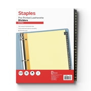 Staples Alphabetical A-Z Leather Dividers 25-Tab Black (18946/11483) 483305