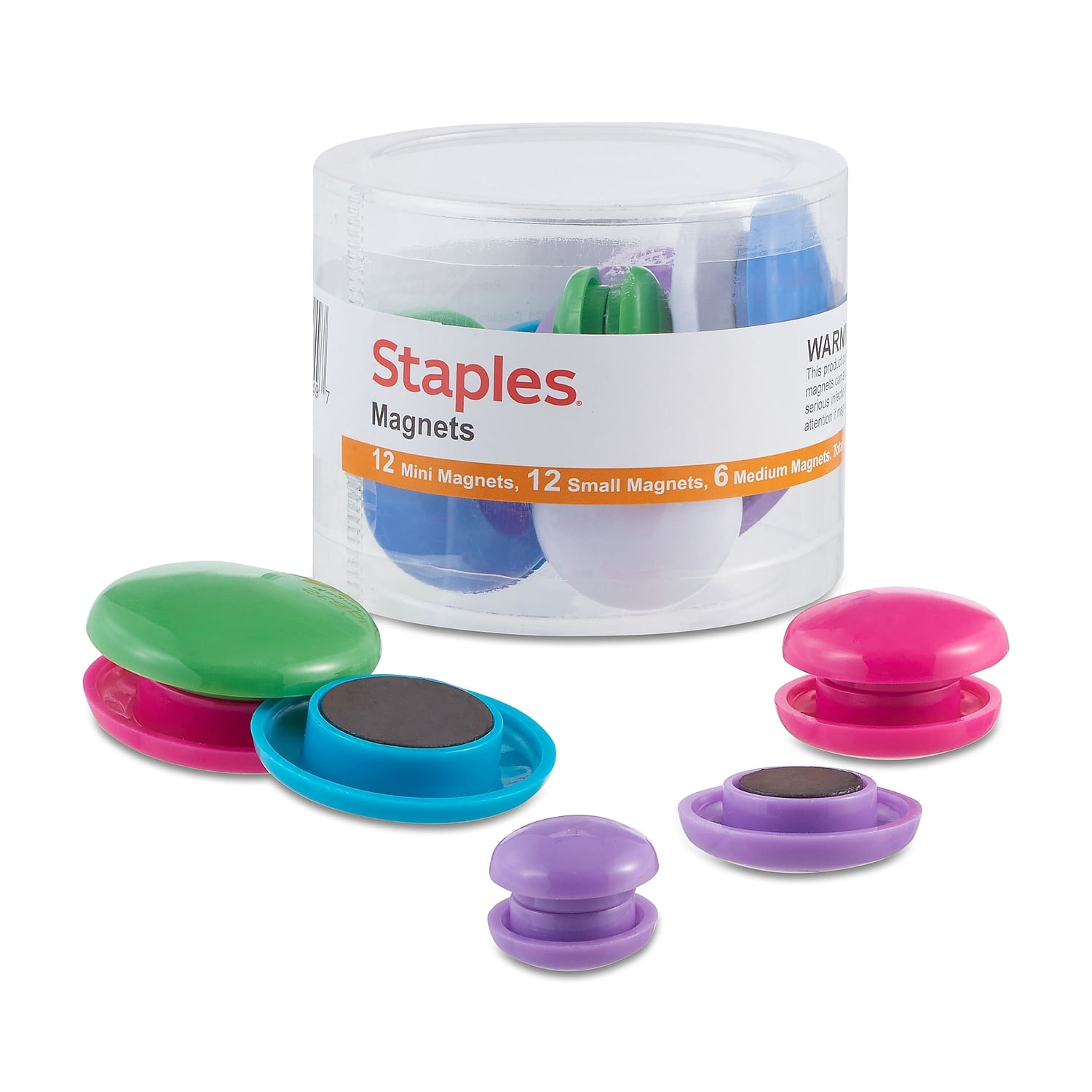 Staples Assorted Size/Color Magnets (40085-CC) 382835 - Walmart.com