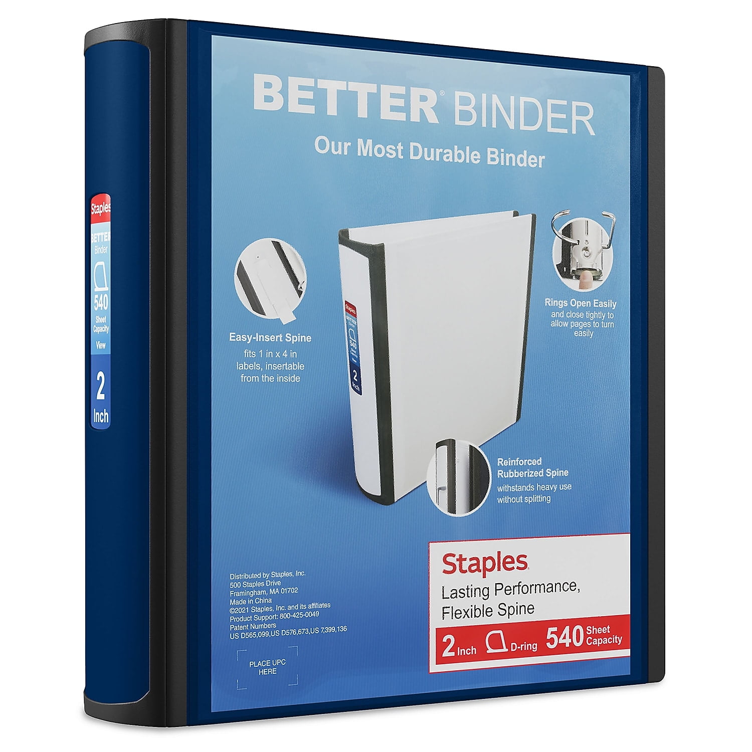 Staples Better 2-Inch D 3-Ring View Binder Blue (13398-CC) 648833 ...