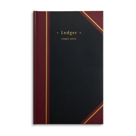 Staples Black Ledger Book 11-3/4" x 7-5/16" 217679