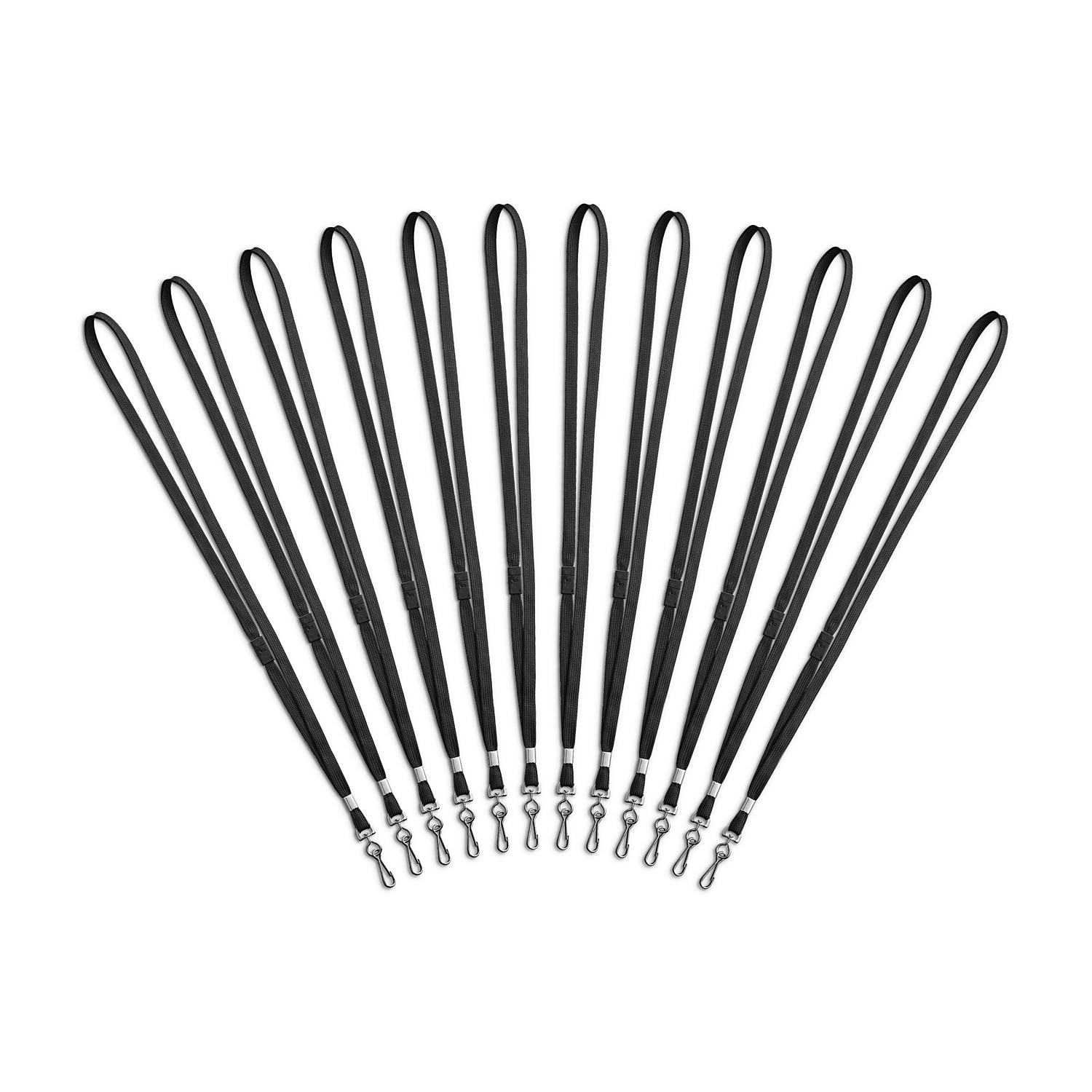Staples Breakaway Lanyards 36" Length Nylon Black 12/Pack (18910) ST18910/18910