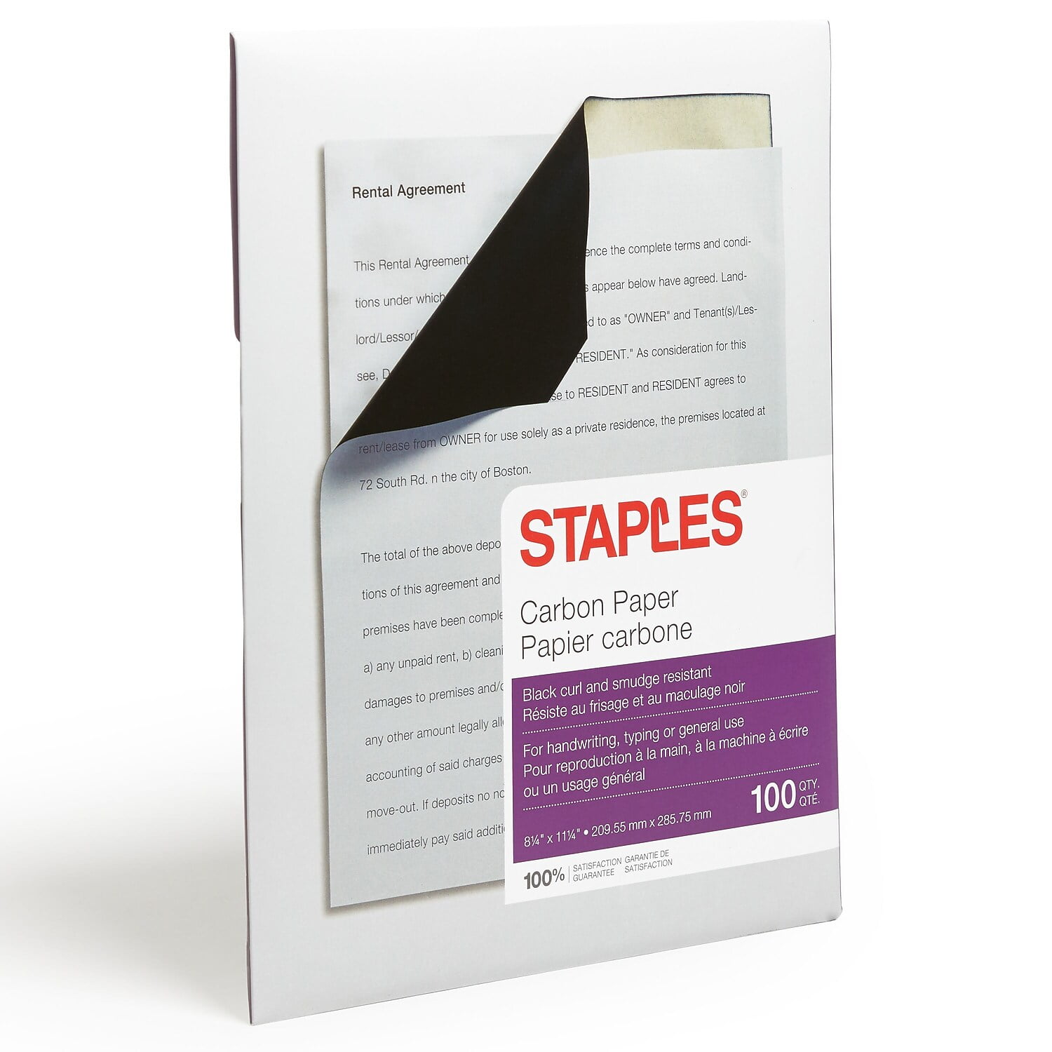 Staples Carbon Paper 8-1/2" x 11" Black 34694-CC