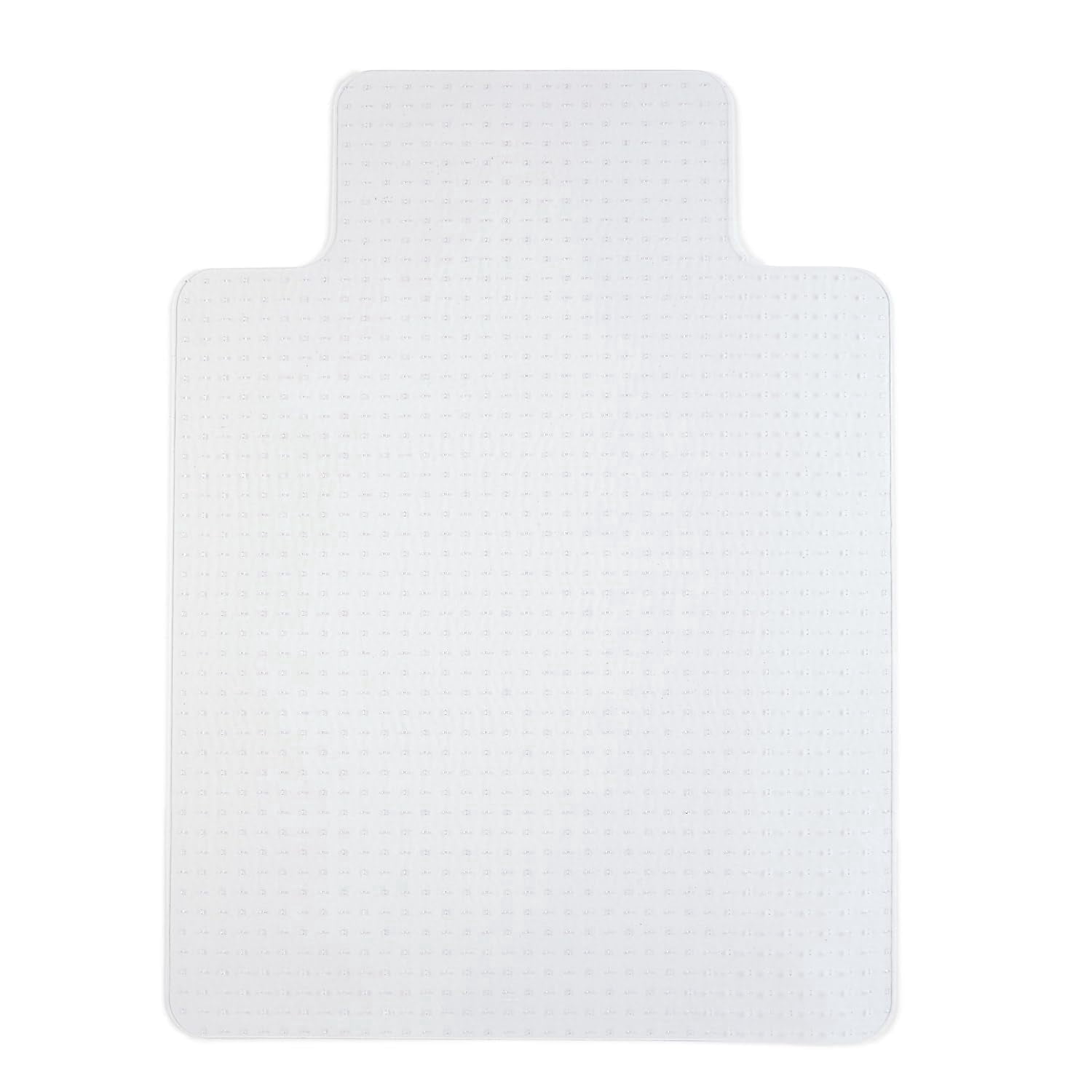 Staples Office Chair Mat, Clear Floor Mats with Lip, Flat-Pile Carpets, Extended Under-Desk Coverage, 35.5" x 47.5 Inch, Smooth Glide