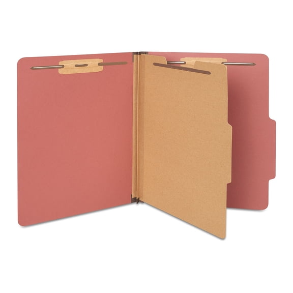 Staples Classification Folders 2/5-Cut Top Tab Ltr Brick Red 20/BX 614421