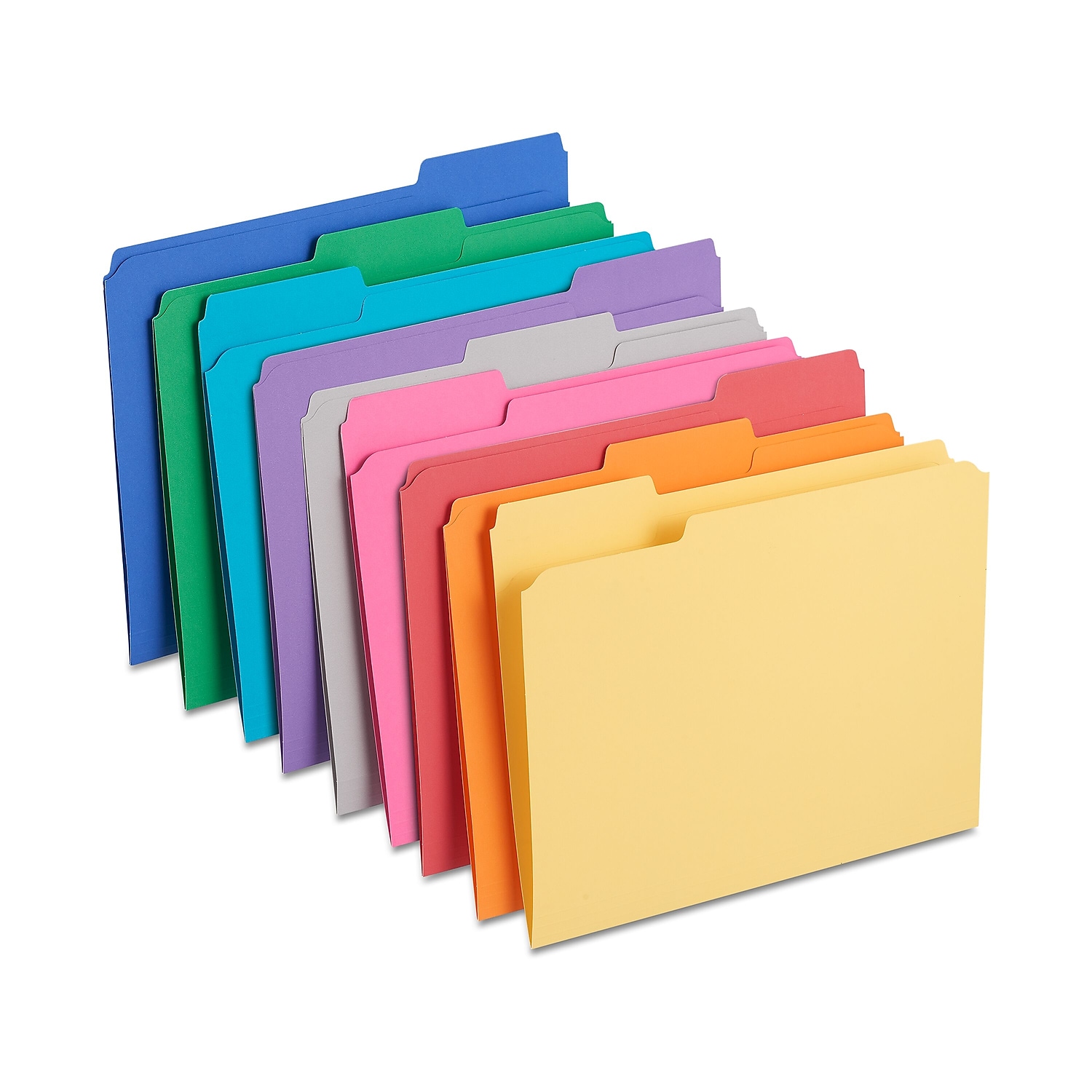 Staples Colored TopTab File Folders 3 Tab Assorted Colors Letter Size 24/PK TR285130/285130