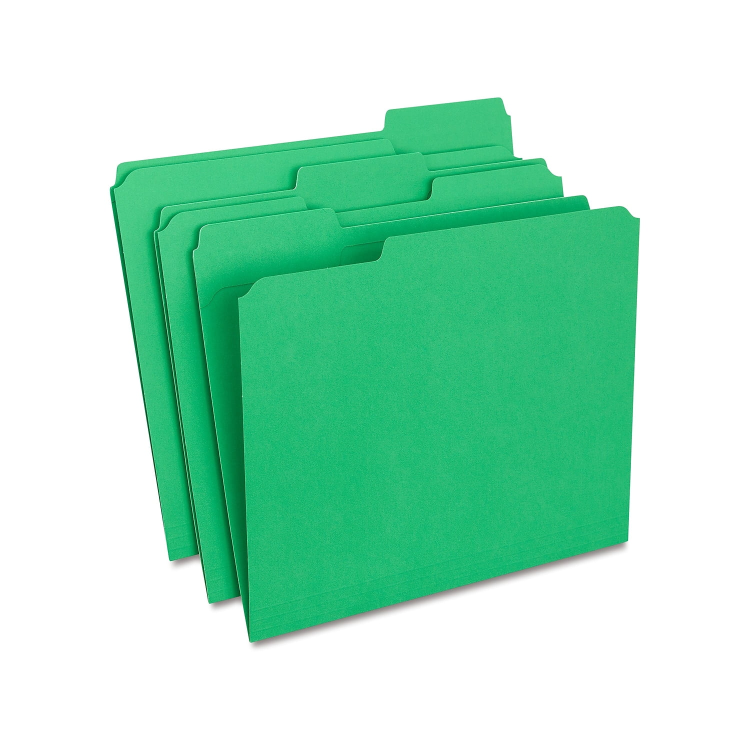 Staples Colored File Folders w/ Reinforced Tabs Letter 3 Tab Green 100