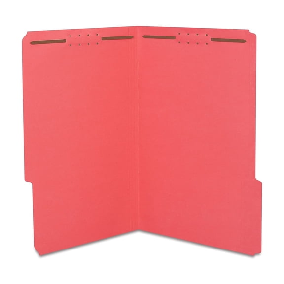 Staples Colored Reinforced Tab Fastener Folders Legal Size Red 50/Box 807780