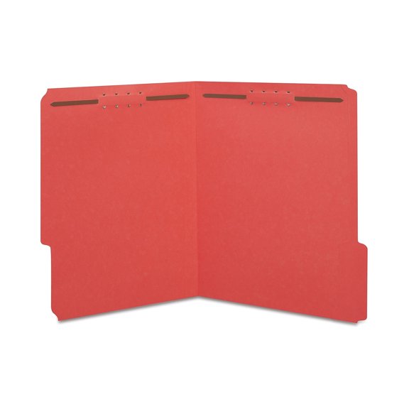 Staples Colored Reinforced Tab Fastener Folders Letter Size, 3/4" Expansion, Red 50/Box 807791