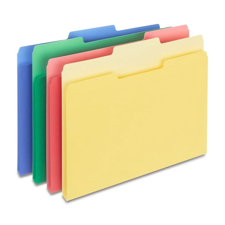 Staples Colored Top-Tab File Folders 3 Tab Assorted Colors Letter Size  24/PK TR285130/285130