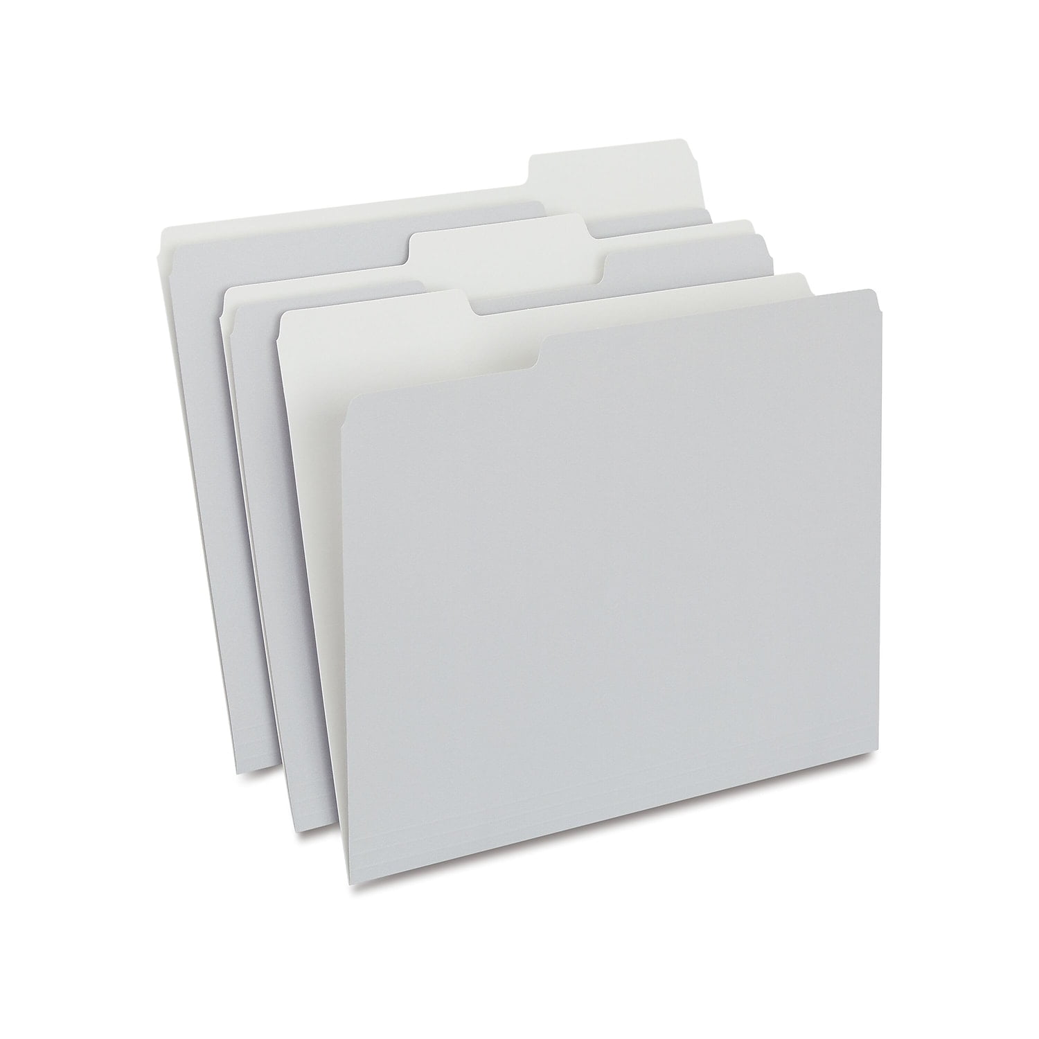 Staples Colored Top-Tab File Folders 3 Tab Gray Letter Size 100/Pack TR433664/433664