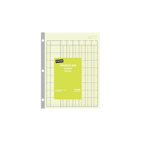 Staples Columnar Books 100 Pages 6 Columns Green 2/Pack (217869)