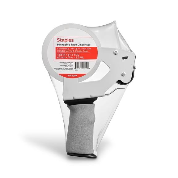 Staples Comfort Grip Tape Dispenser w/PKing Tape 1.88" x 54.6 Yds 1/RL 52205/ST-A26-PG