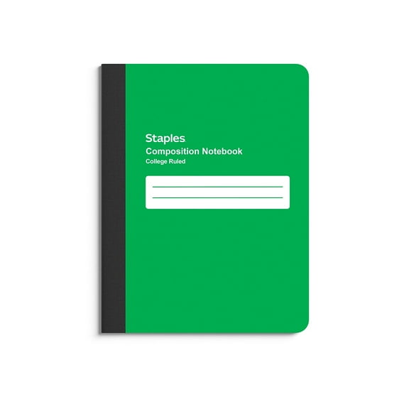 Staples Composition Notebook 7.5" x 9.75" College Ruled 80 Sheets Green 3/Pack ST55079CVS