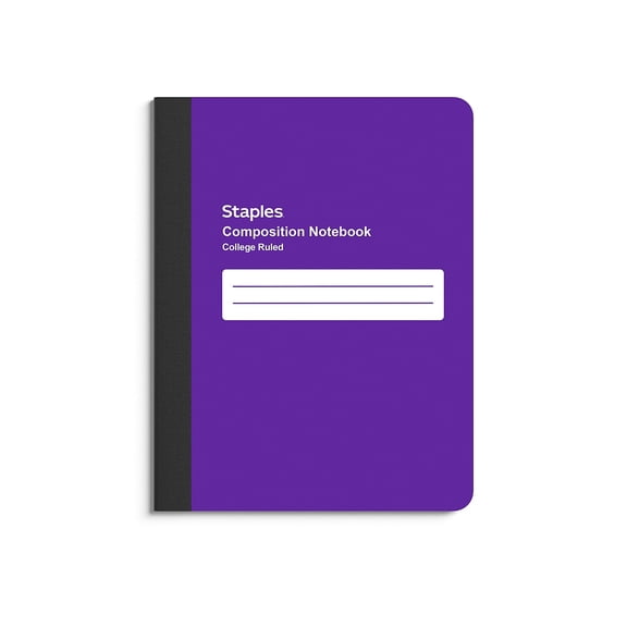 Staples Composition Notebook 7.5" x 9.75" College Ruled 80 Sheets Purple 3/Pack ST55078CVS