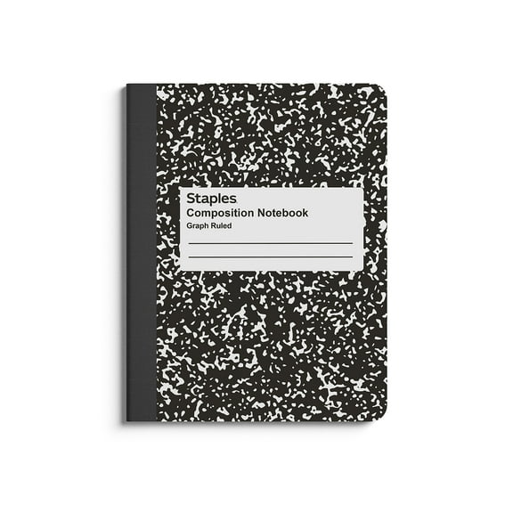 Staples Composition Notebook 7.5" x 9.75" Graph Ruled 80 Sheets Black/White  3/Pack ST55072CVS