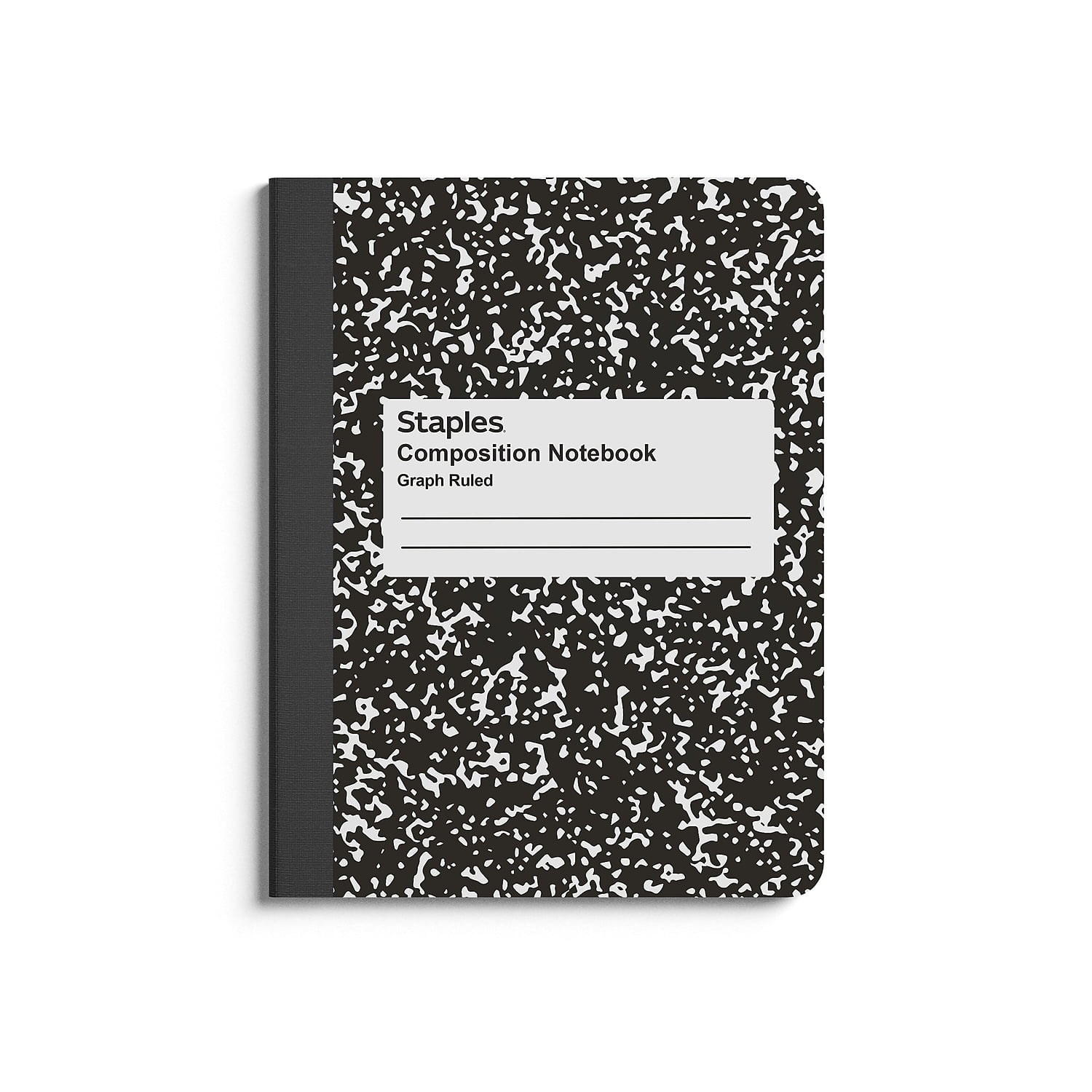 Staples Composition Notebook 7.5" x 9.75" Graph Ruled 80 Sheets Black/White (ST55072) 892281