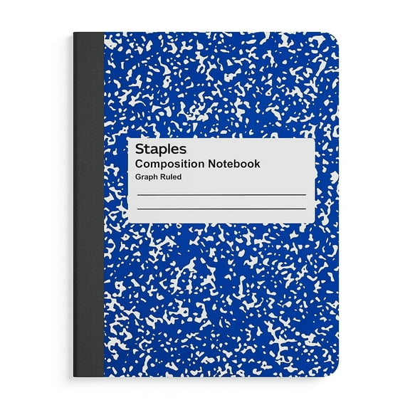 Staples Composition Notebook 7.5" x 9.75" Graph Ruled 80 Sheets Blue/White 3/Pack ST55070CVS