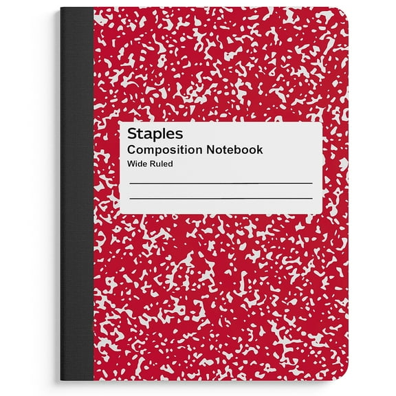 Staples Composition Notebook 7.5" x 9.75" Wide Ruled 100 Sheets Assorted Colors (ST55077) 912462