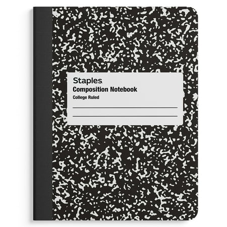 Staples Composition Notebook 9.75" x 7.5" College Ruled 100 Sh. Black TR55064MCC