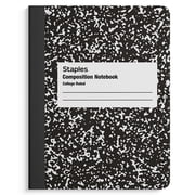 Staples Composition Notebook 9.75" x 7.5" College Ruled 100 Sh. Black TR55064MCC