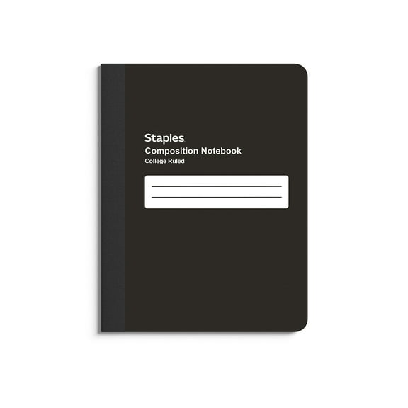Staples Composition Notebook 9.75" x 7.5" College Ruled 70 Sh. Black TR55083N/55083