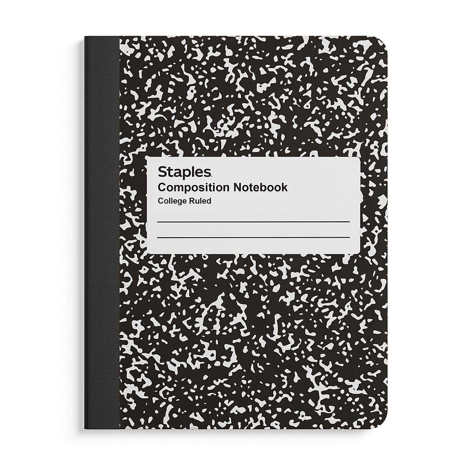 Staples Composition Notebooks 7.5" x 9.75" College Ruled 100 Sheets Black/White Marble 4/Pack