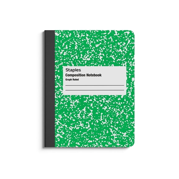 Staples Composition Notebooks 7.5" x 9.75" Graph Ruled 80 Sheets Green/White (ST55068C)