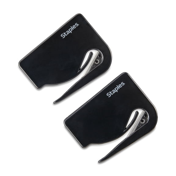 Staples Concealed Blade Letter Opener Black 6/Carton ST18006/18006VS