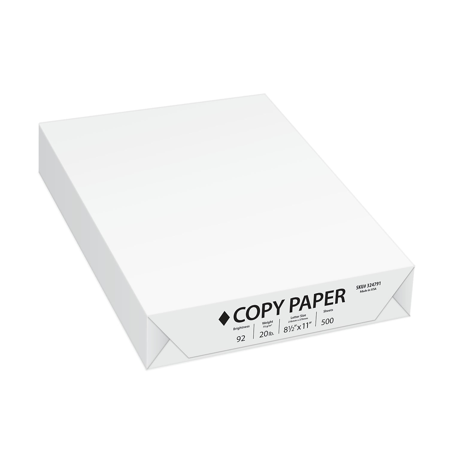 Copy Paper, 92 Bright, 20lb, 8 1/2 x 11, White, 500/Sheets - JCL