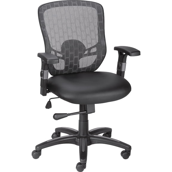 Staples Corvair Mesh Back Luxura Faux Leather Computer and Desk Chair Black 2/Pack 59455-CCVS