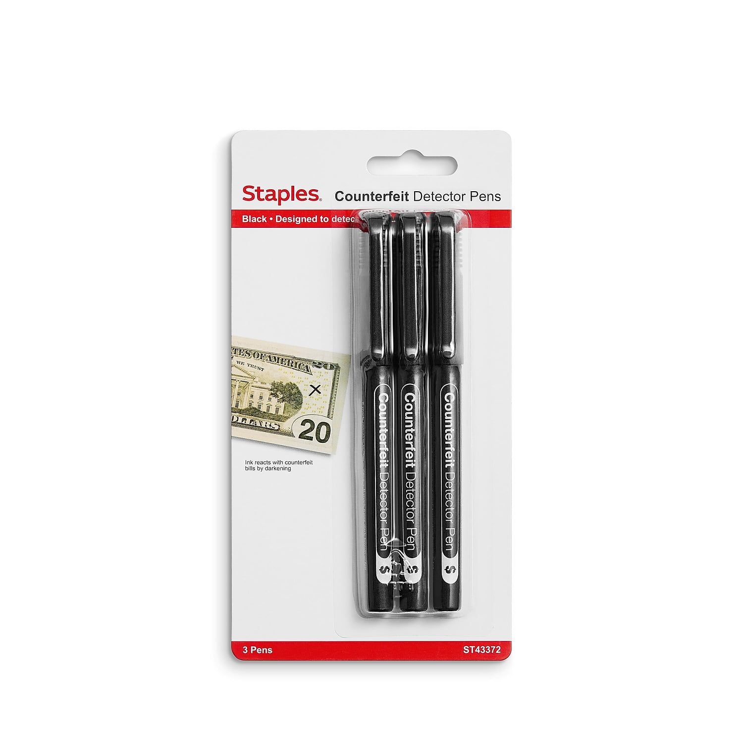 Staples Counterfeit Pens 3/Pack (43372) 1128403
