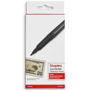 Staples Counterfeit Pens Black 12/Pack (43373) 1128402