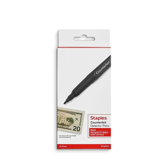 Staples Counterfeit Pens Black 36/Carton 43373-CCVS